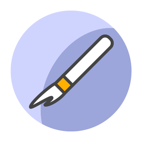 Icon of a Paintbrush to demonstrate that our artwork is artist made and curated.